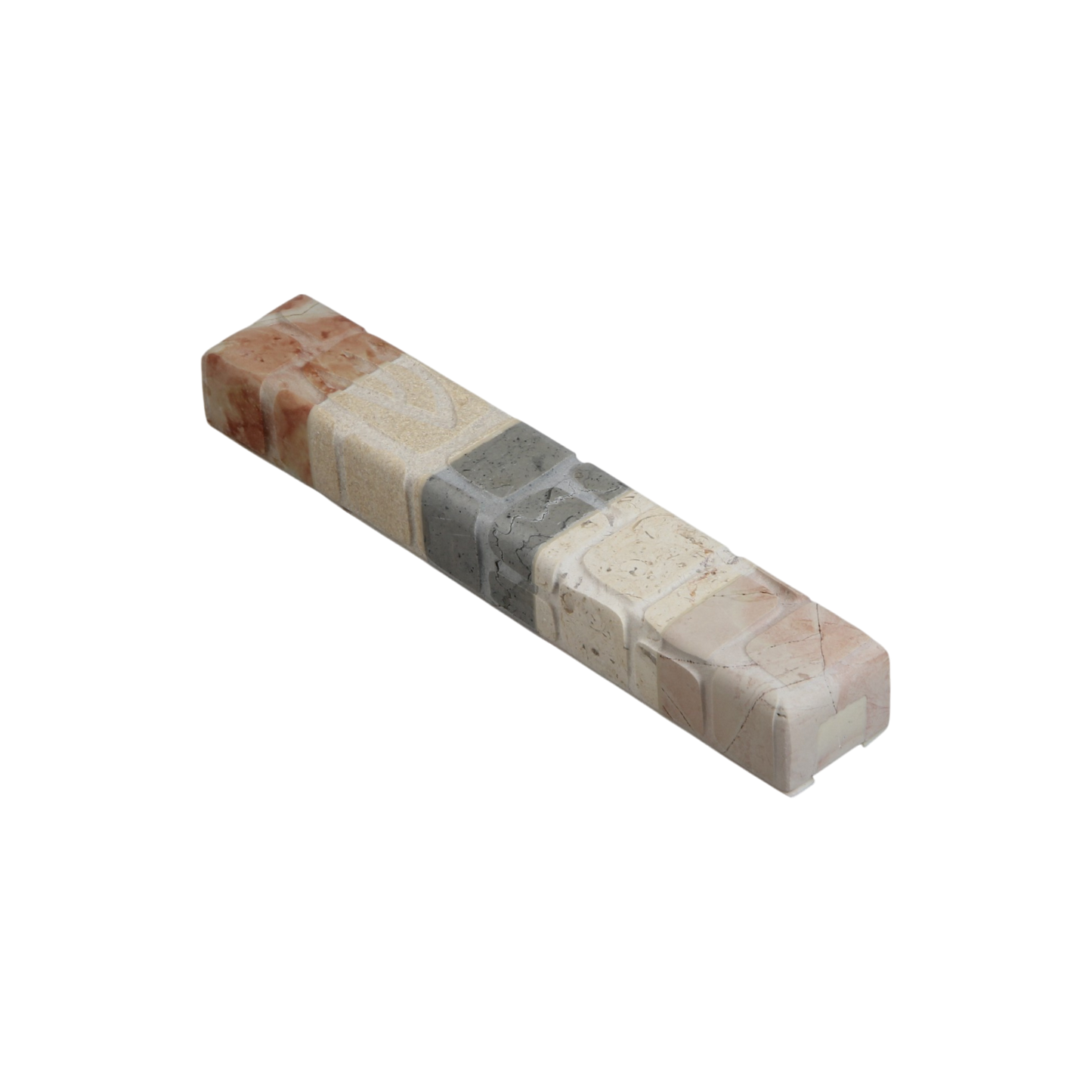 Jerusalem Stone Mezuzah with Shin - Multicoloured