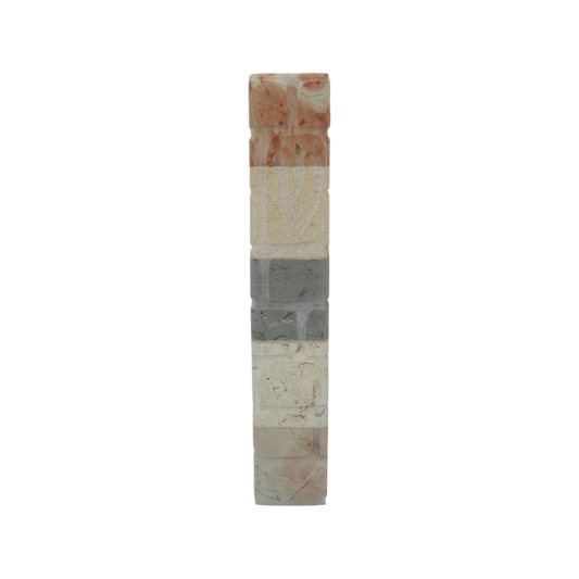 Jerusalem Stone Mezuzah with Shin - Multicoloured