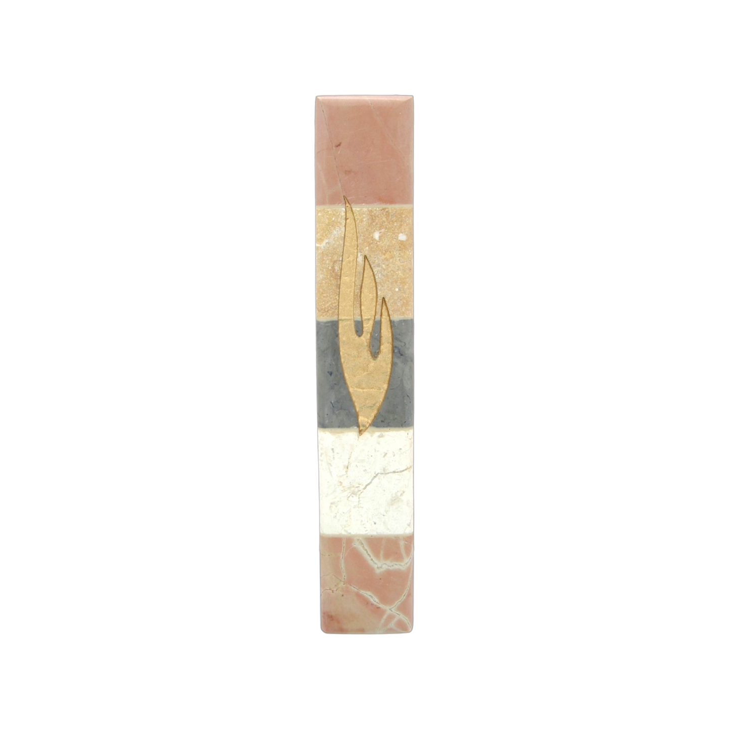Jerusalem Stone Mezuzah with Shin - Multicoloured