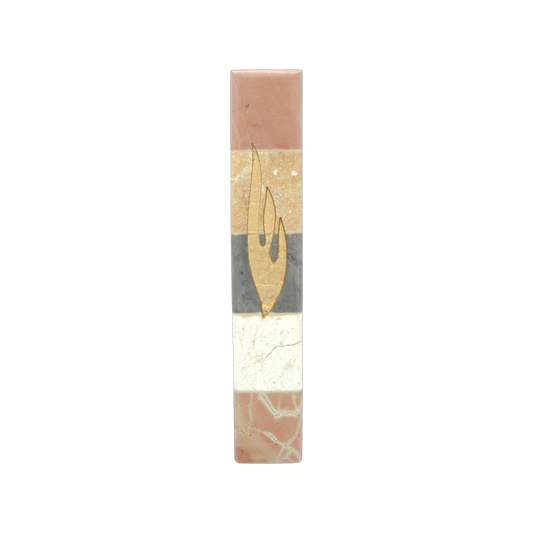 Jerusalem Stone Mezuzah with Shin - Multicoloured