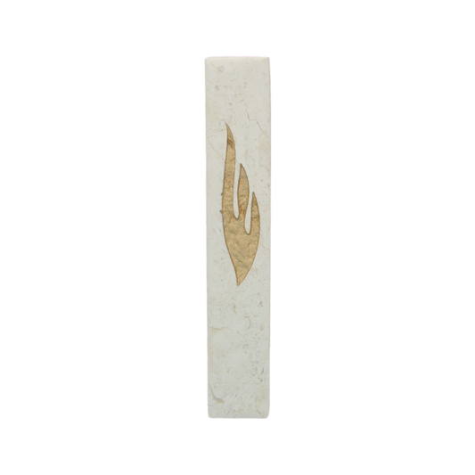 Jerusalem Stone Mezuzah - Fire Shin