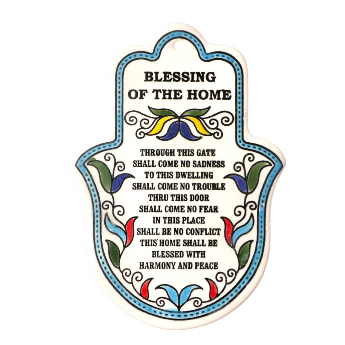 Armenian ceramic Hamsa - Home Blessing (English)