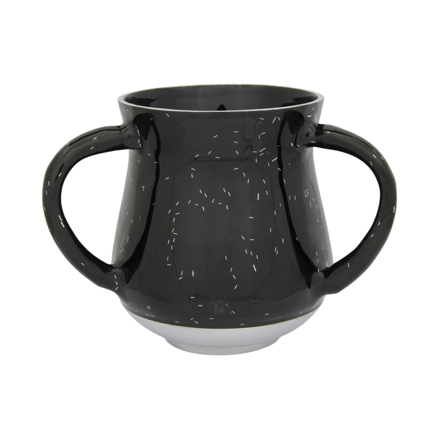 Hliníkový mycí pohár - třpytivé stříbrné proužky