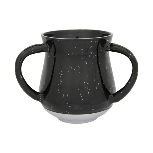 Hliníkový mycí pohár - třpytivé stříbrné proužky