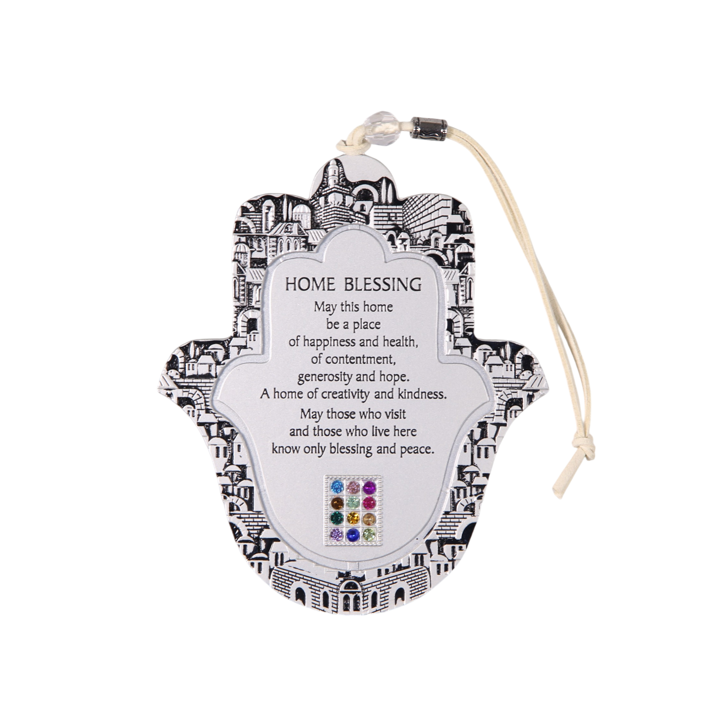 Kovová Hamsa English Home Blessing