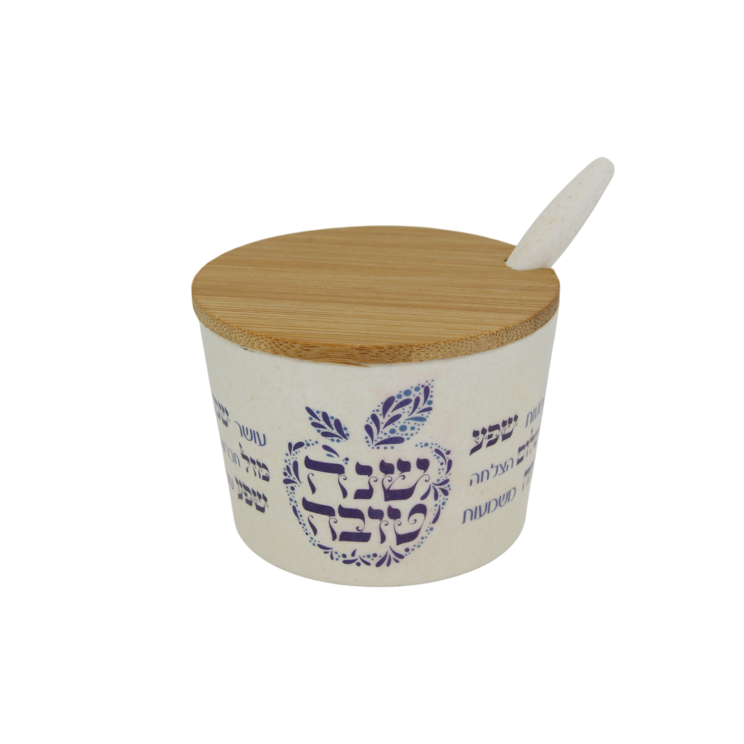 Bamboo Honey Dish "Shana Tovah"