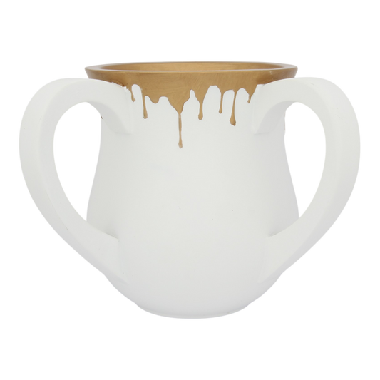 Polyresin Washing Cup - White Golden