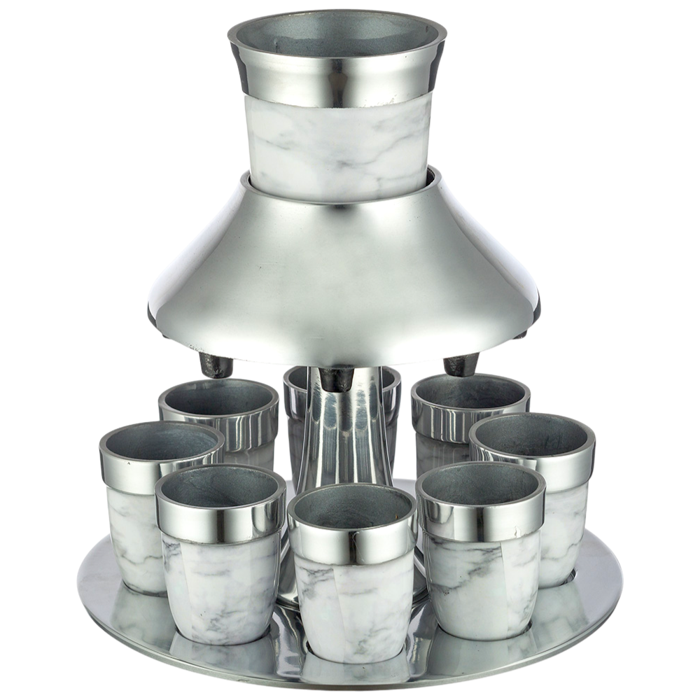 Wine divider with marble design and stainless steel accents – Prague Judaica. - Default Title - Prague Judaica