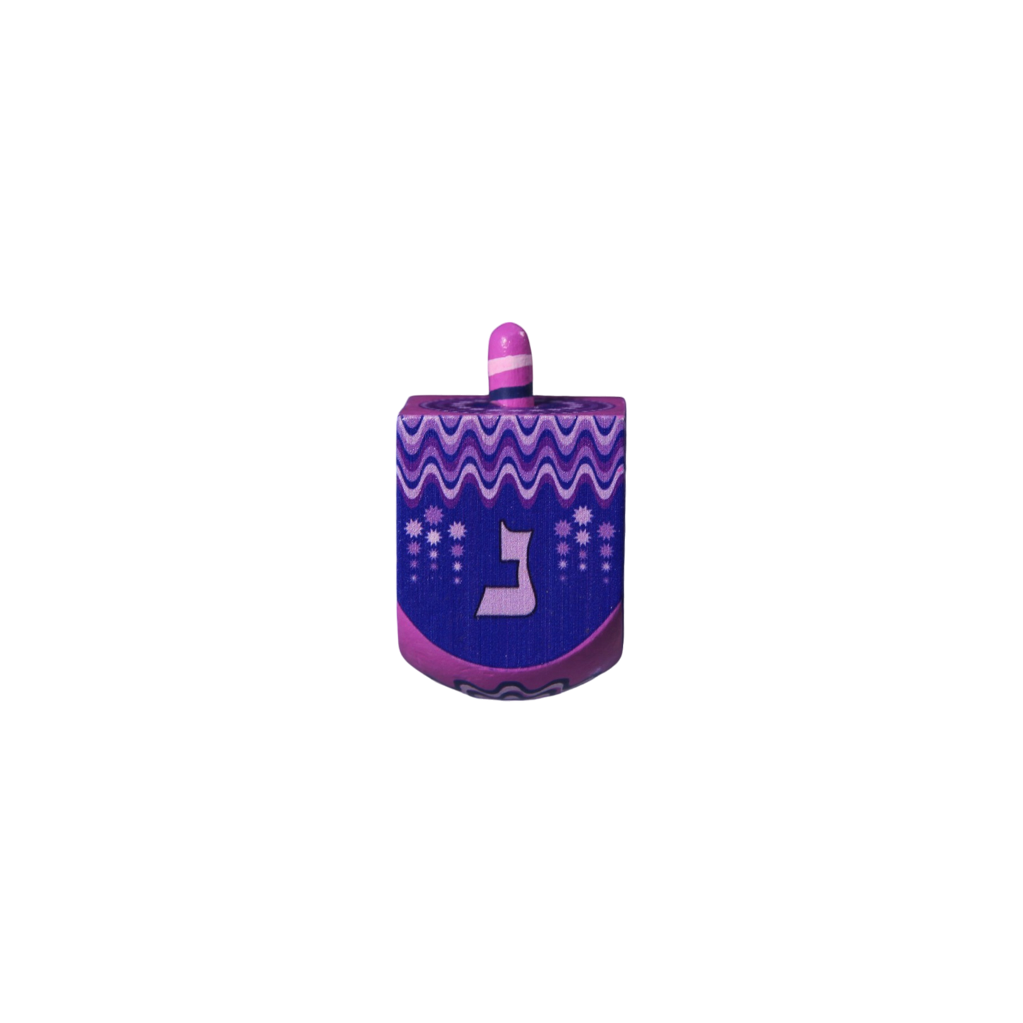 Wooden Dreidel - Funny Motifs - Purple