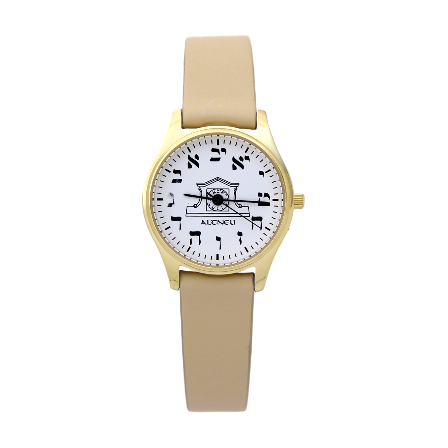 Womens Altneu Hebrew backwards watch - Coffee Leather