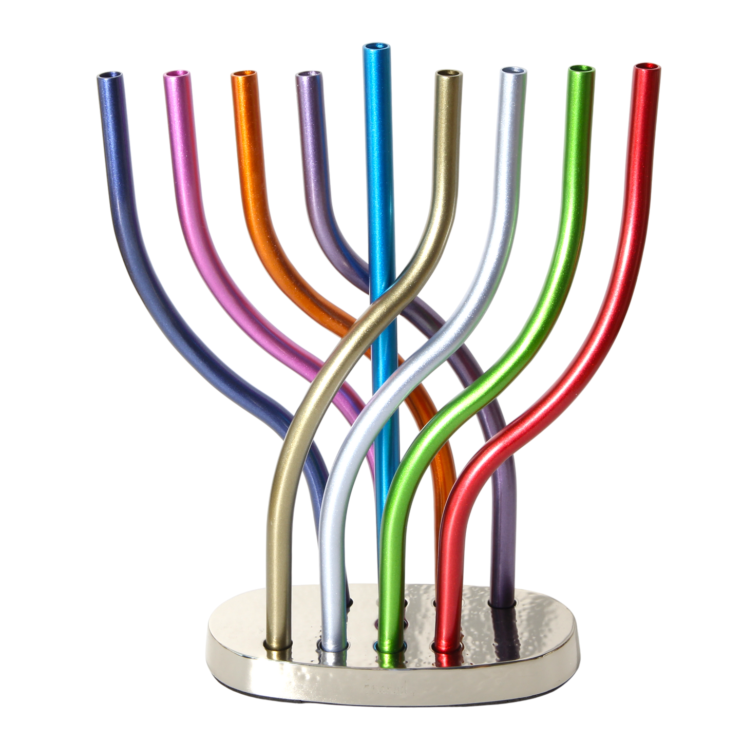 Chanukový svícen Emanuel - barevné plameny - velká