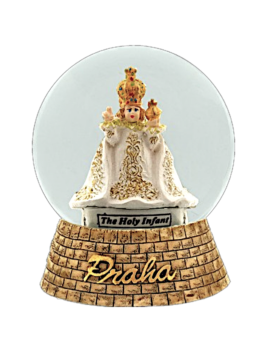 Snow Globe - Infant Jesus of Prague - White - small