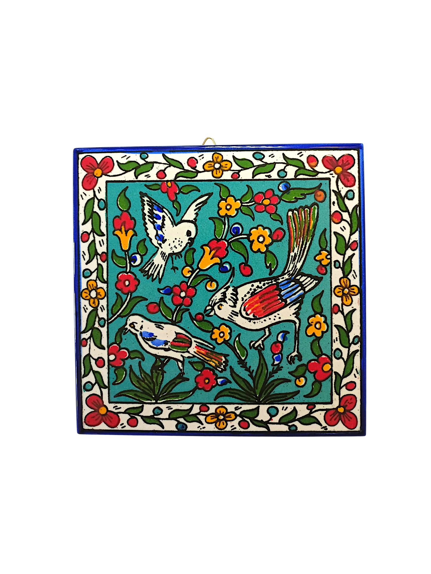 Armenian ceramic hanging Tile - Birds / large