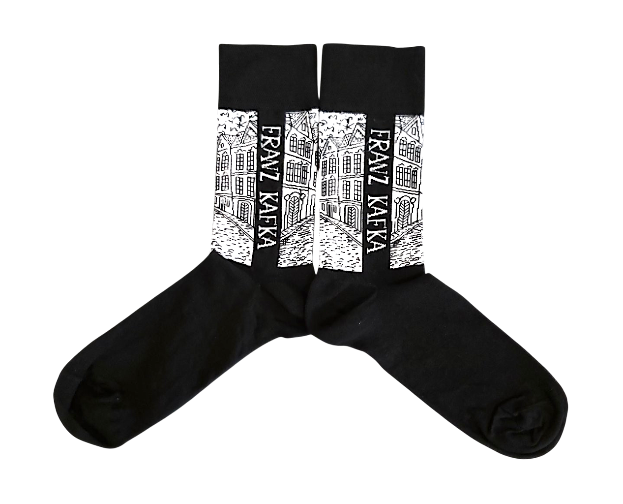Franz Kafka Walking - Black/White Socks