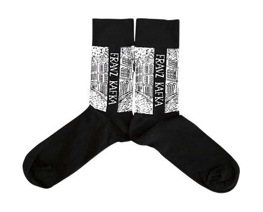 Franz Kafka Walking - Black/White Socks