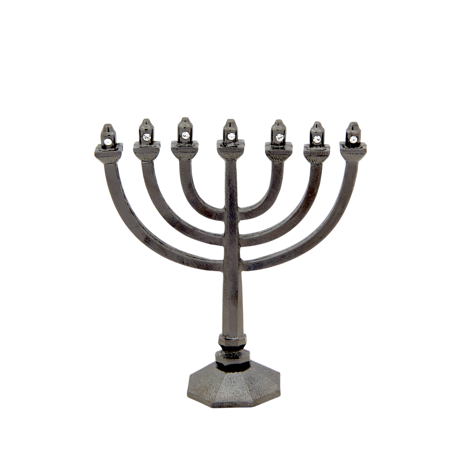 Crystal Mini-Menorah - Anthracite - Crystal