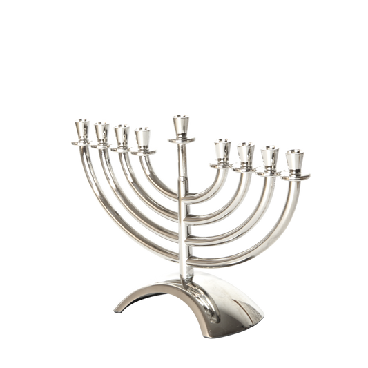 Chanukiah Menorah "Tree" - Nickel colour