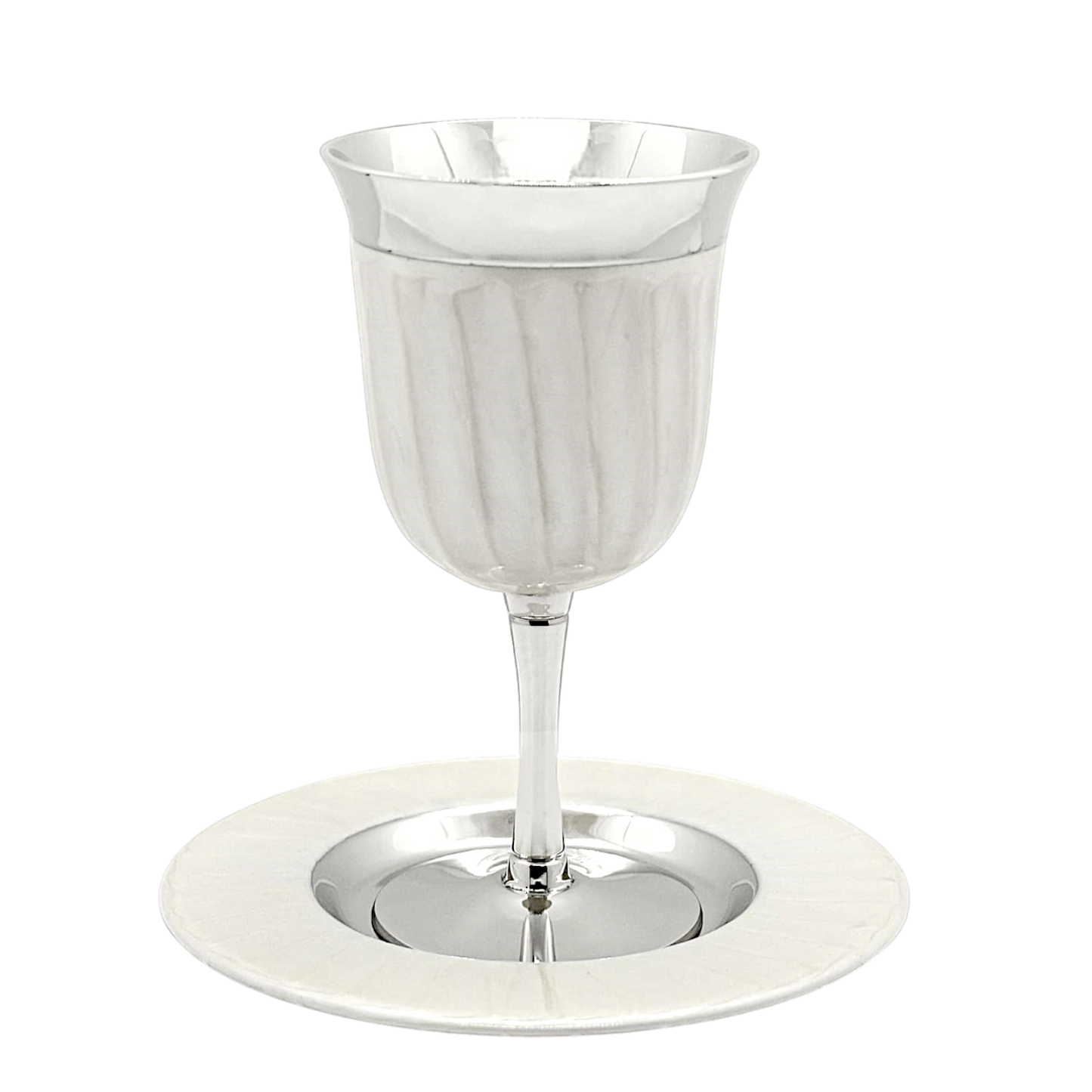 Kiddush Cup - White Enamel