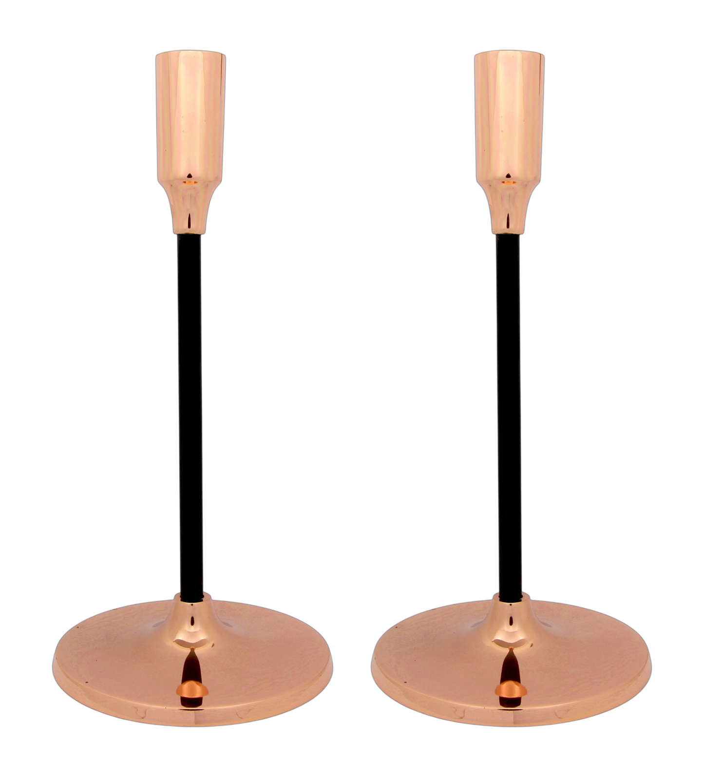 Shabbat candlesticks - Shiny Copper-Black Finish