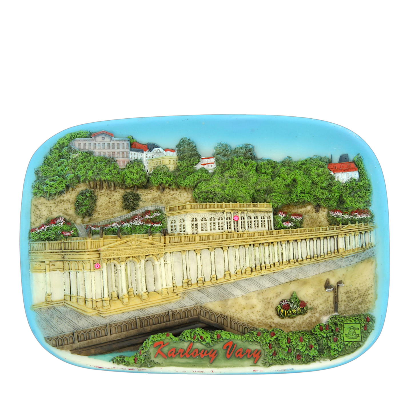 Keramická kachle - Mlýnská kolonáda v Karlových Varech