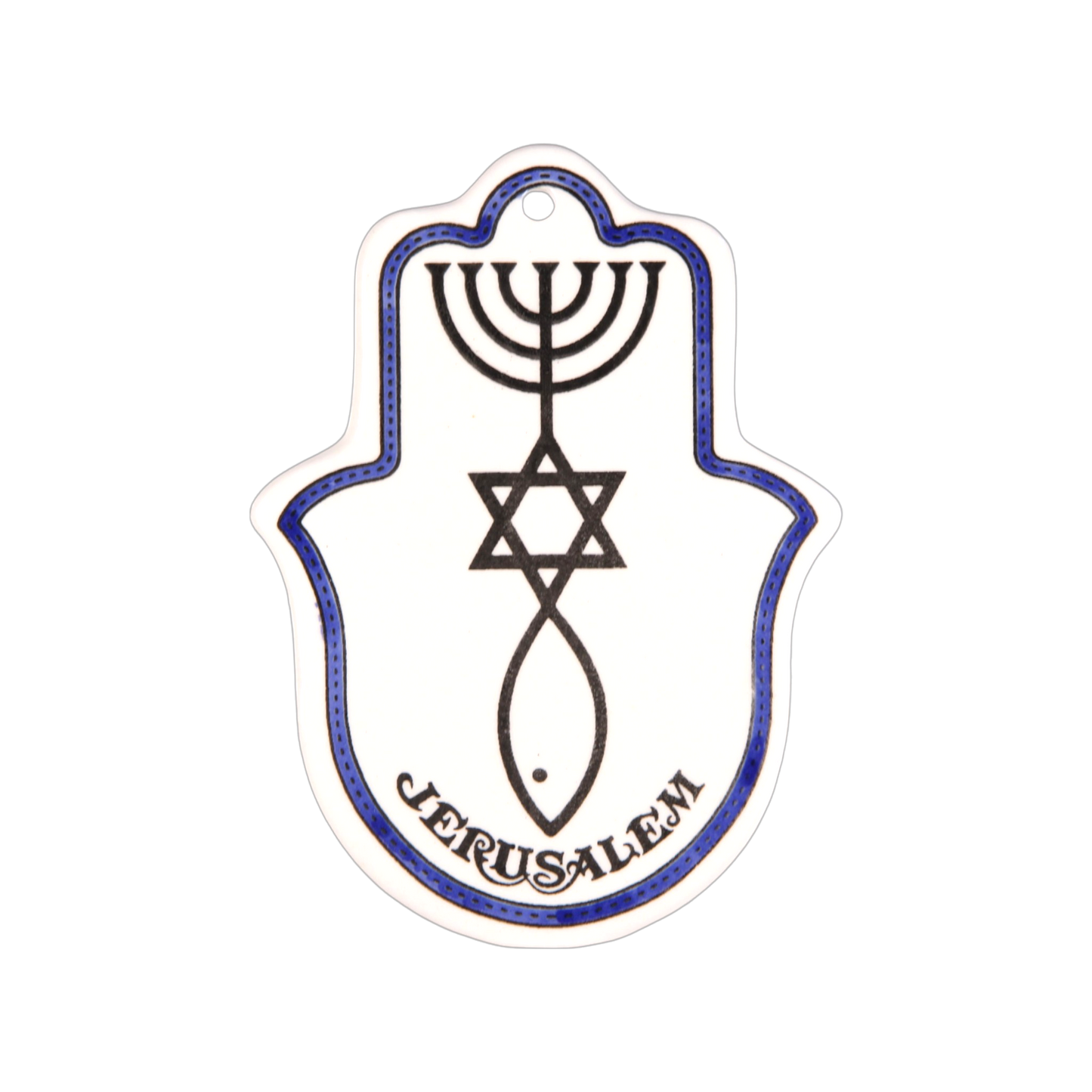 Armenian ceramic Hamsa - Messianic Seal