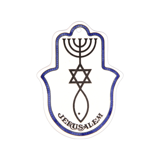 Armenian ceramic Hamsa - Messianic Seal