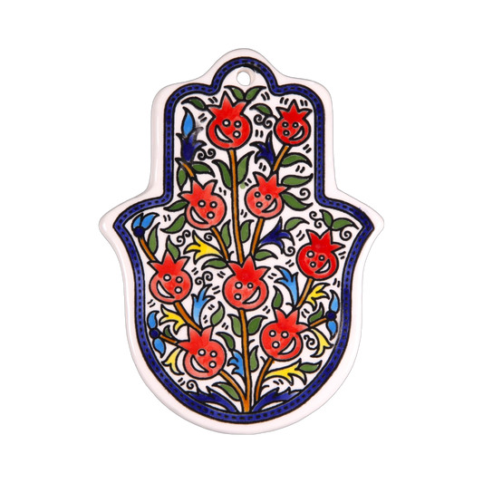 Armenian ceramic Hamsa - Pomegranates