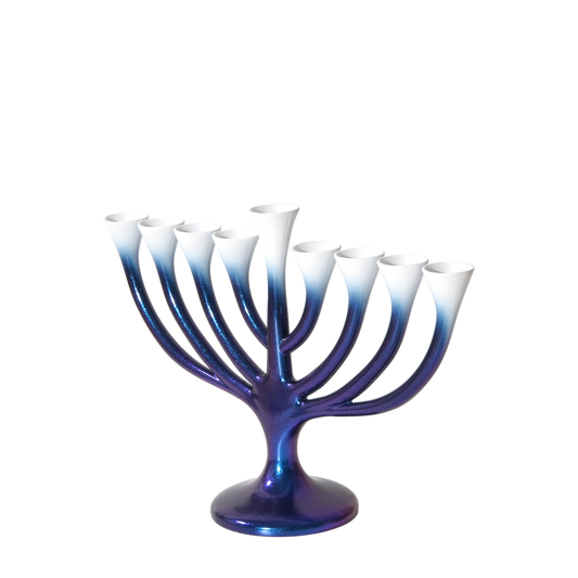 Chanukiah Menorah "Tree" - Blue White colour
