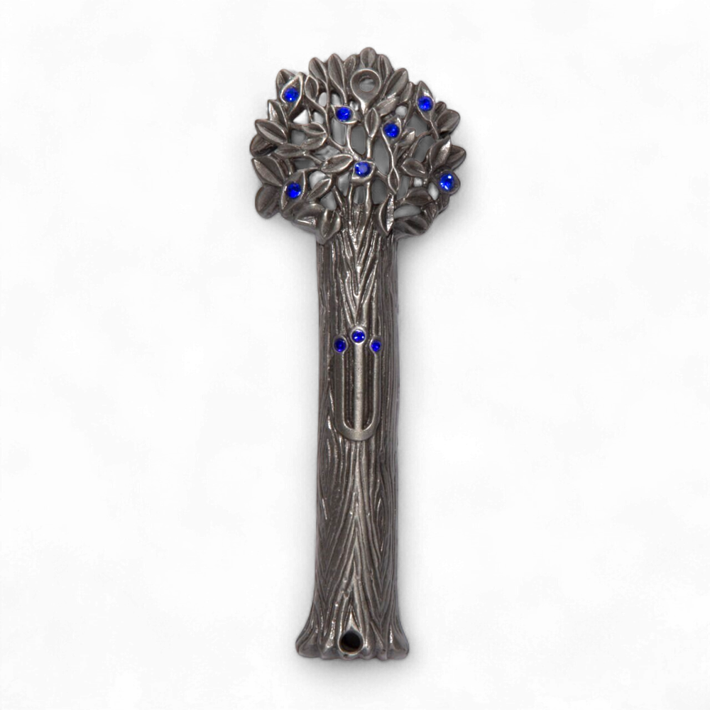 Mezuzah Tree Of Life - Blue / Red