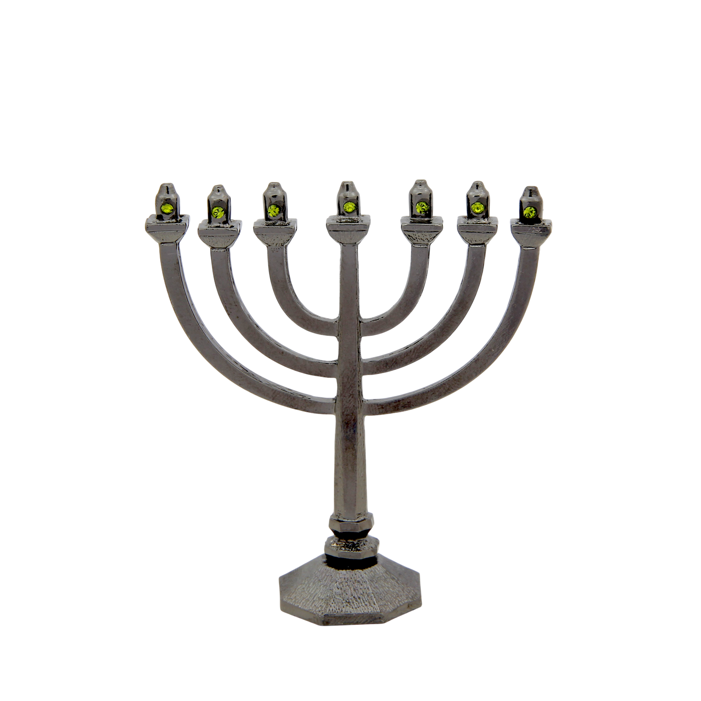 Crystal Mini-Menorah - Anthracite - Olivine