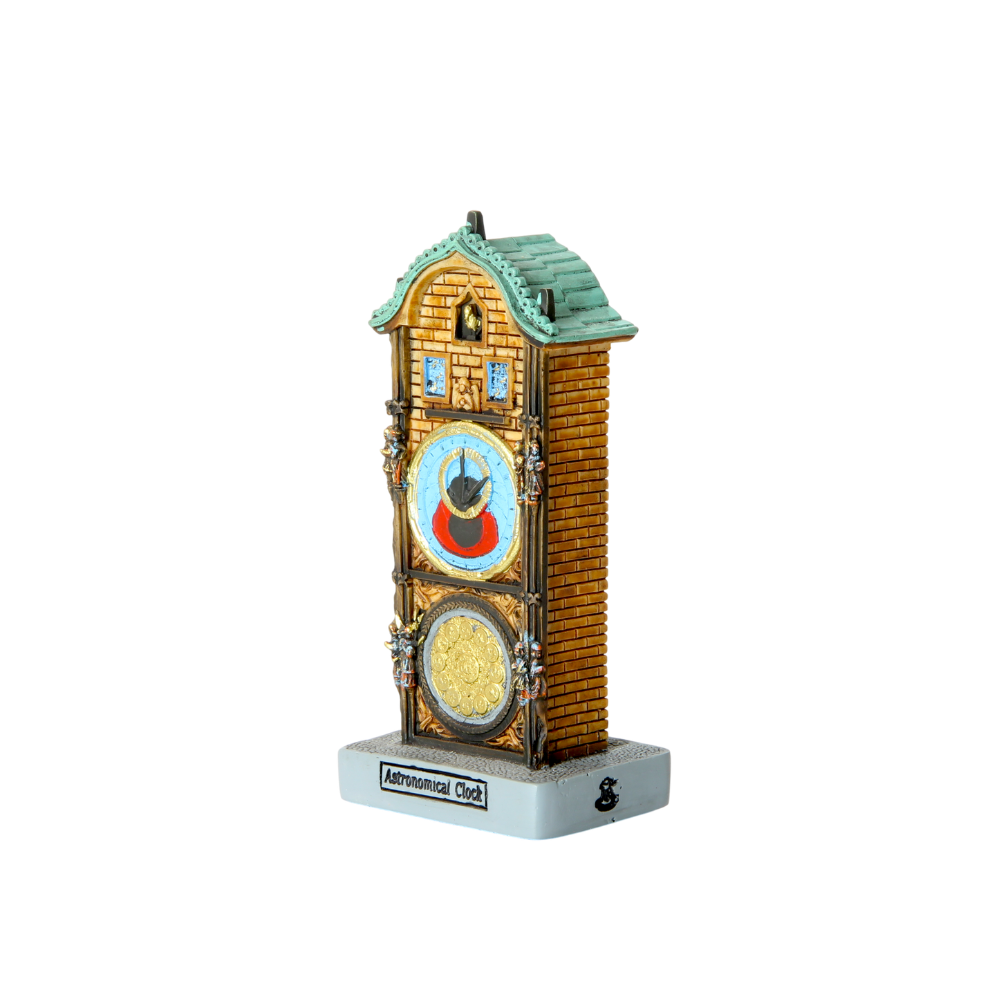 3D model of Prague Astronomical Clock in brown and turquoise – Prague Judaica. - Default Title - Prague Judaica