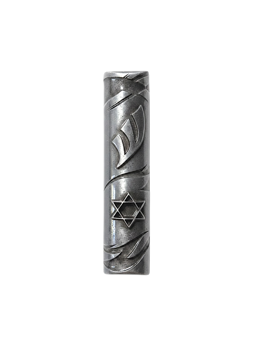 Pewter Car Mezuzah - Star of David