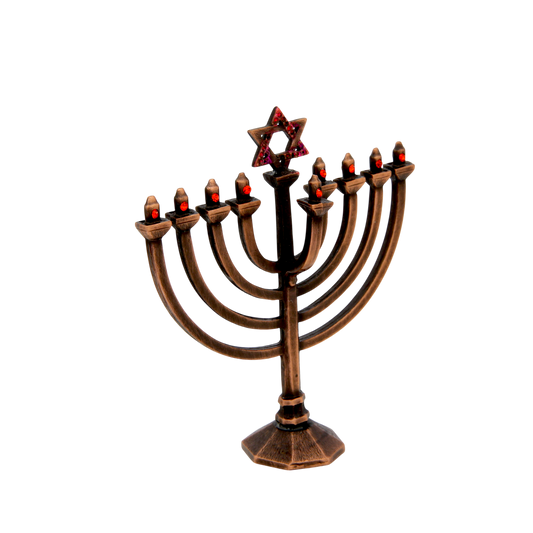 Crystal Mini-Chanukiah - Old Copper - Hyacinth