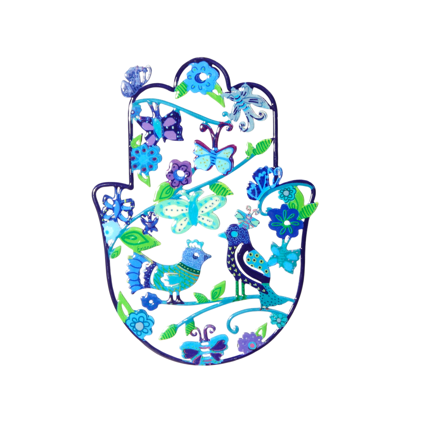 Medium Hamsa wall hanging Emanuel - Blue Birds