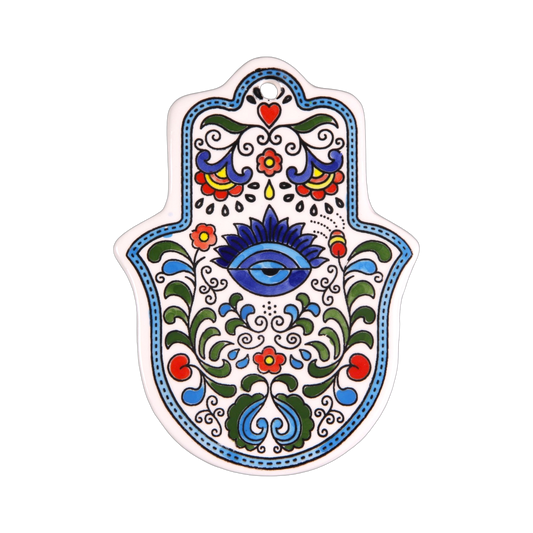 Armenian ceramic Hamsa - Blue Eye