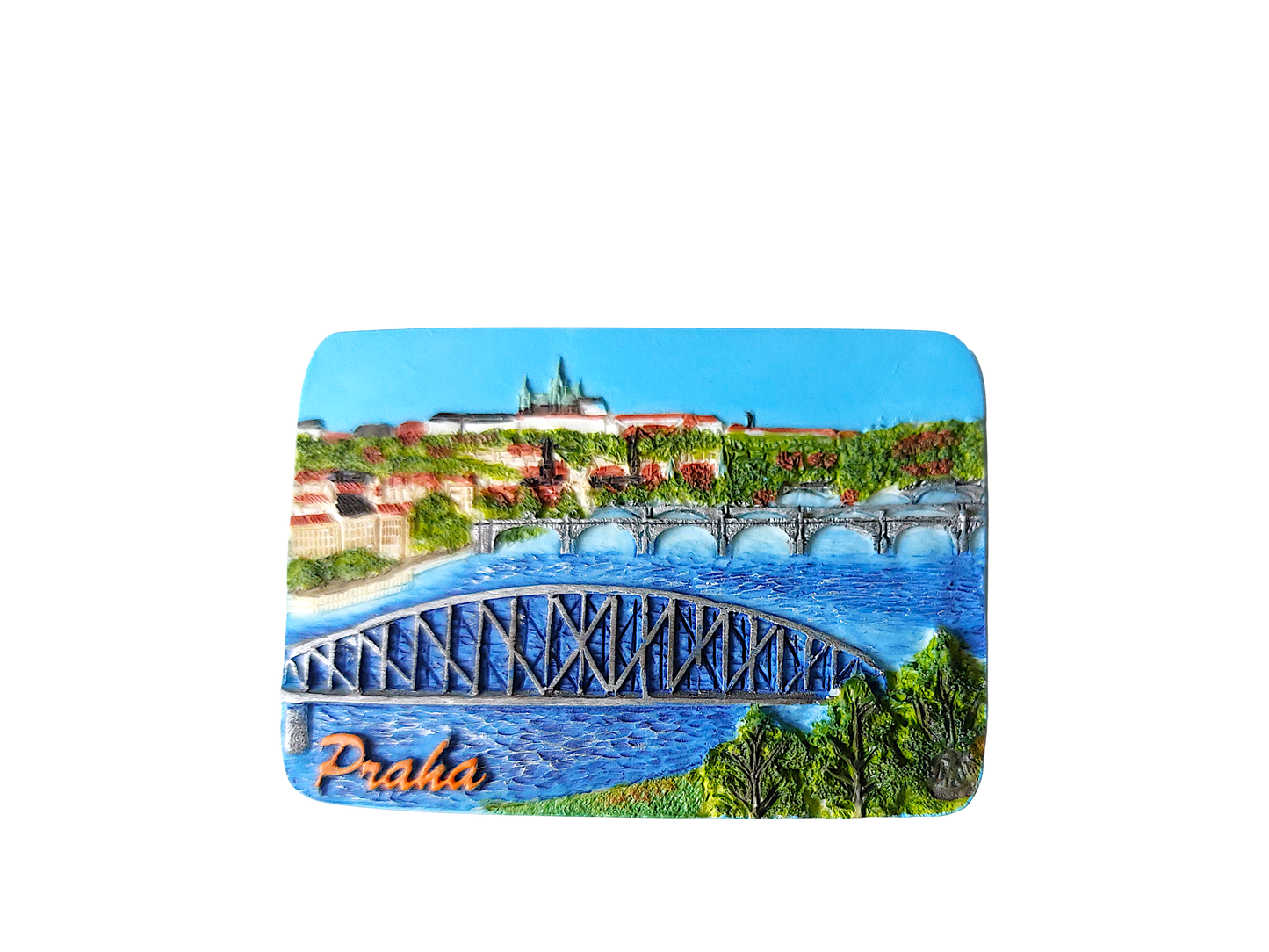 Ceramic magnet with Vyšehrad and bridge design – Prague Judaica. - Default Title - Prague Judaica