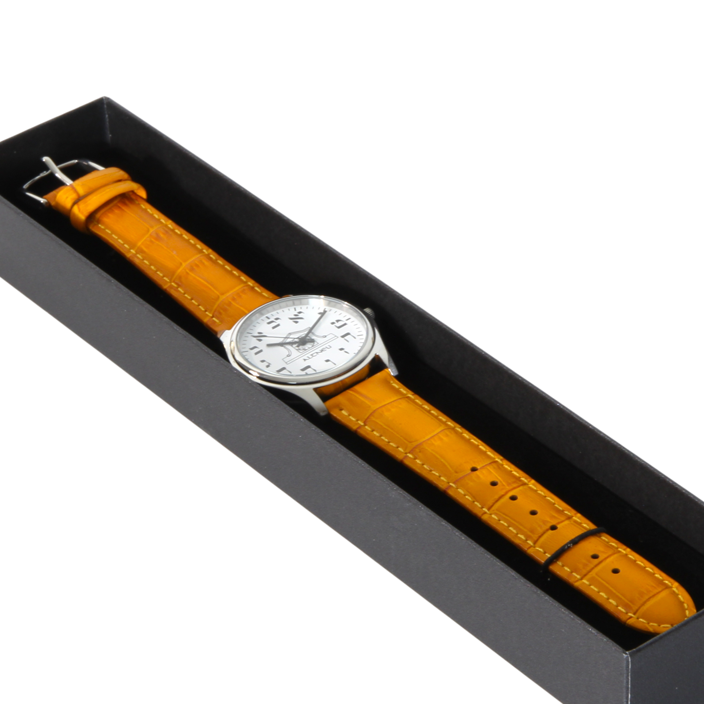 Mens Altneu Hebrew Backwards Watch - Caramel Brown