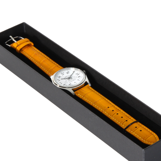 Mens Altneu Hebrew Backwards Watch - Caramel Brown