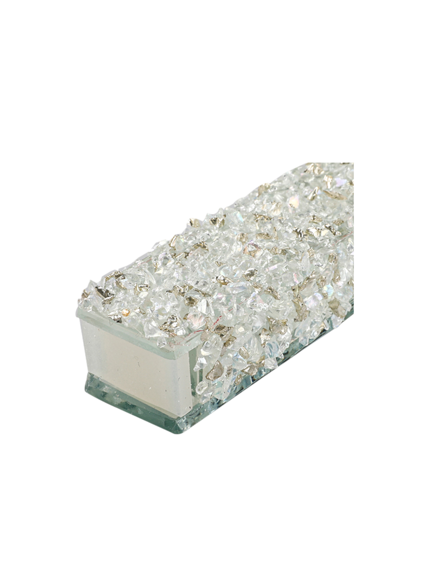 Glass Mezuzah - White and Grey Stones