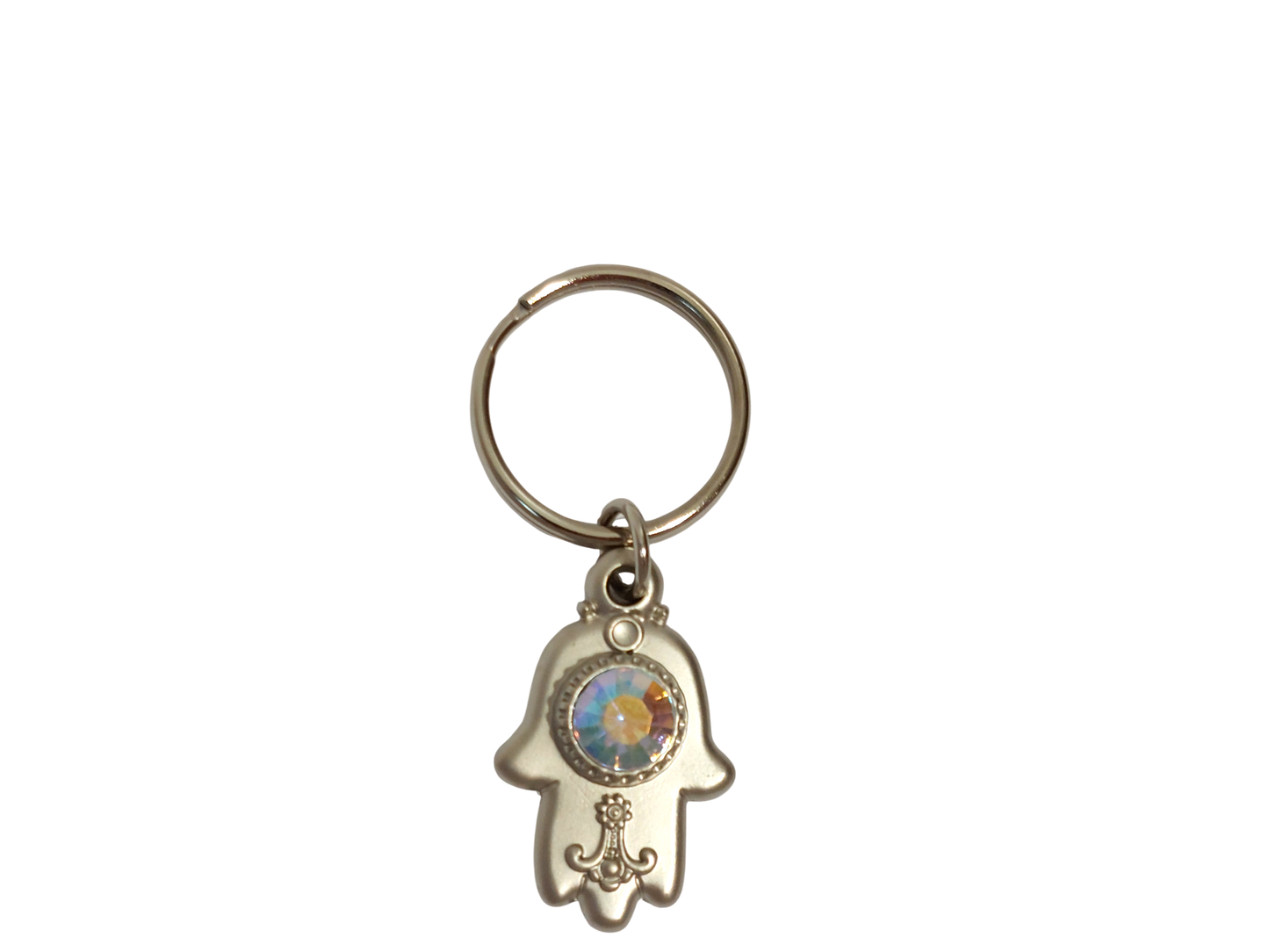 Small Hamsa Keychain - Rainbow Stone