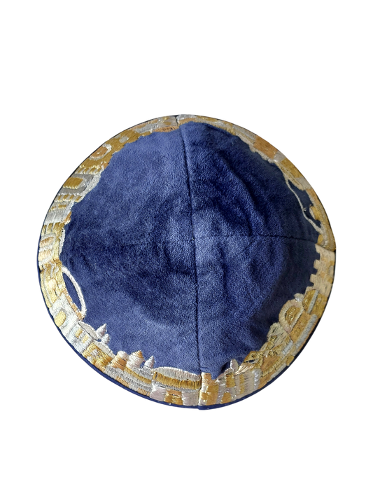 Kippah Emanuel - Velvet - Embroidered - Jerusalem