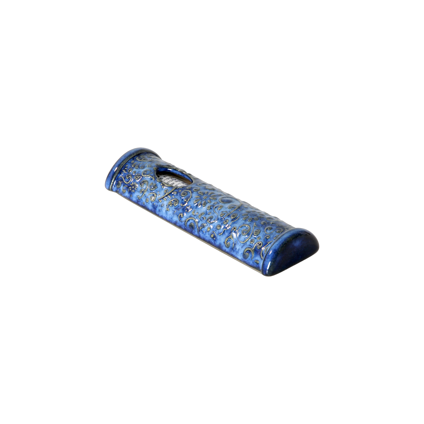 Ceramic Mezuzah - Floral Motif - Unique Piece