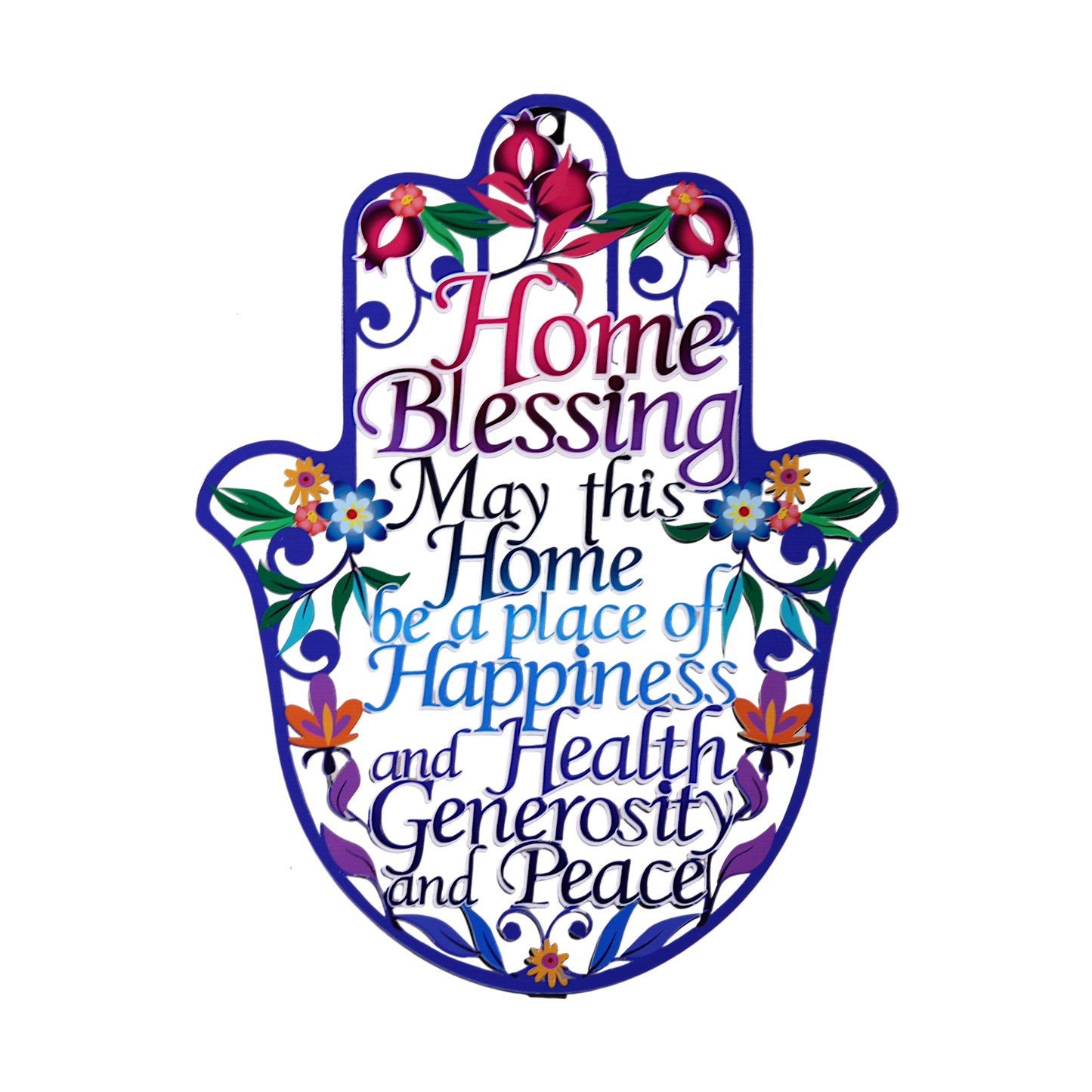 Metal Laser Cut Hamsa English Home Blessing