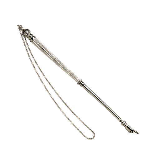Silver metal Torah pointer with intricate filigree on chain – Prague Judaica. - Default Title - Prague Judaica