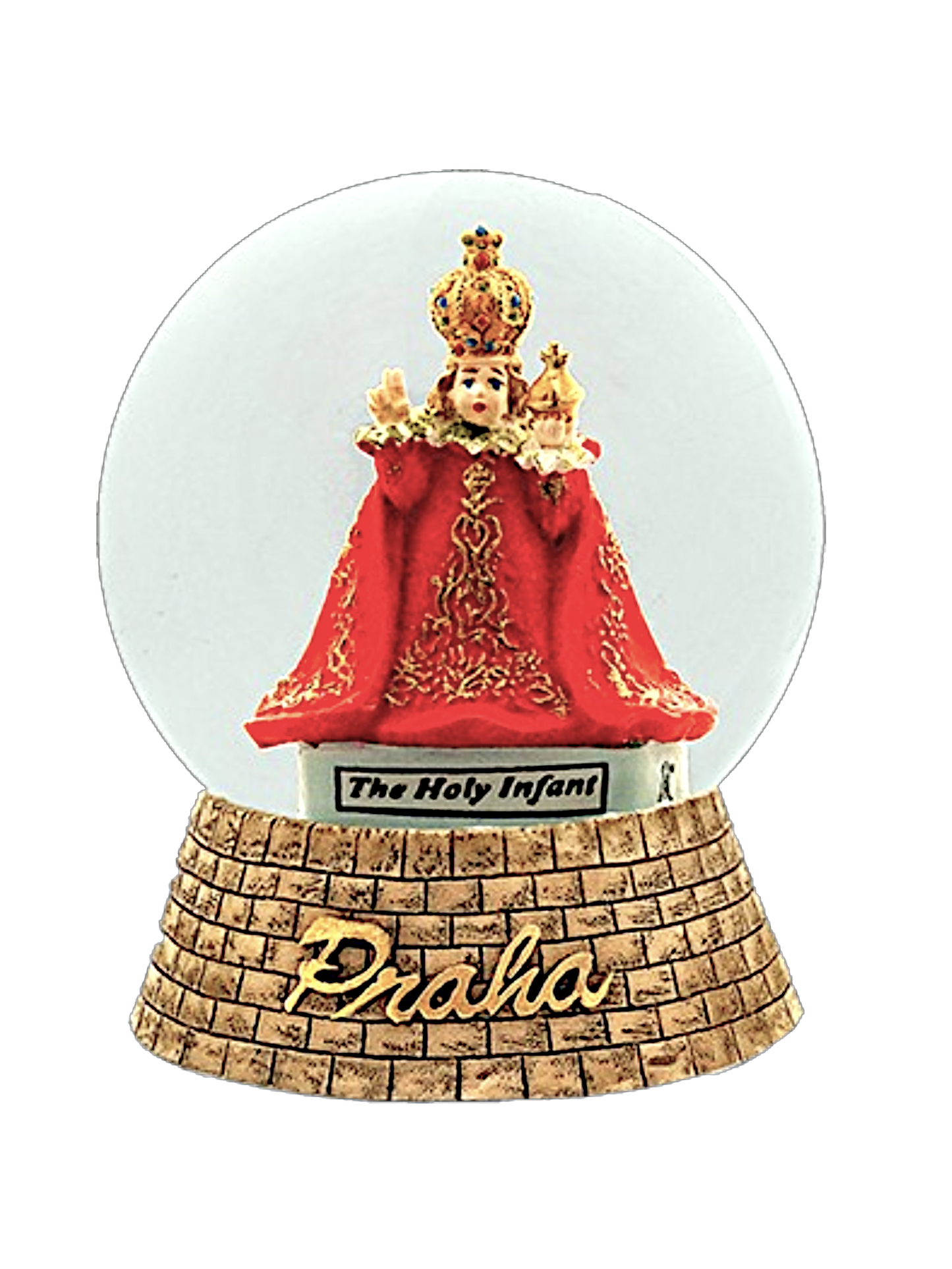 Snow Globe - Infant Jesus of Prague - Red