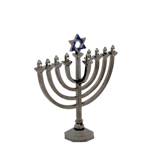 Crystal Mini-Chanukiah - Anthracite - Crystal