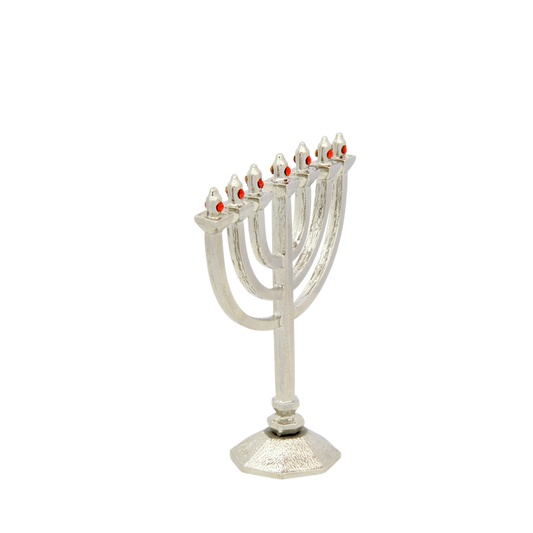 Crystal Mini-Menorah - Silver plated - Hyacinth