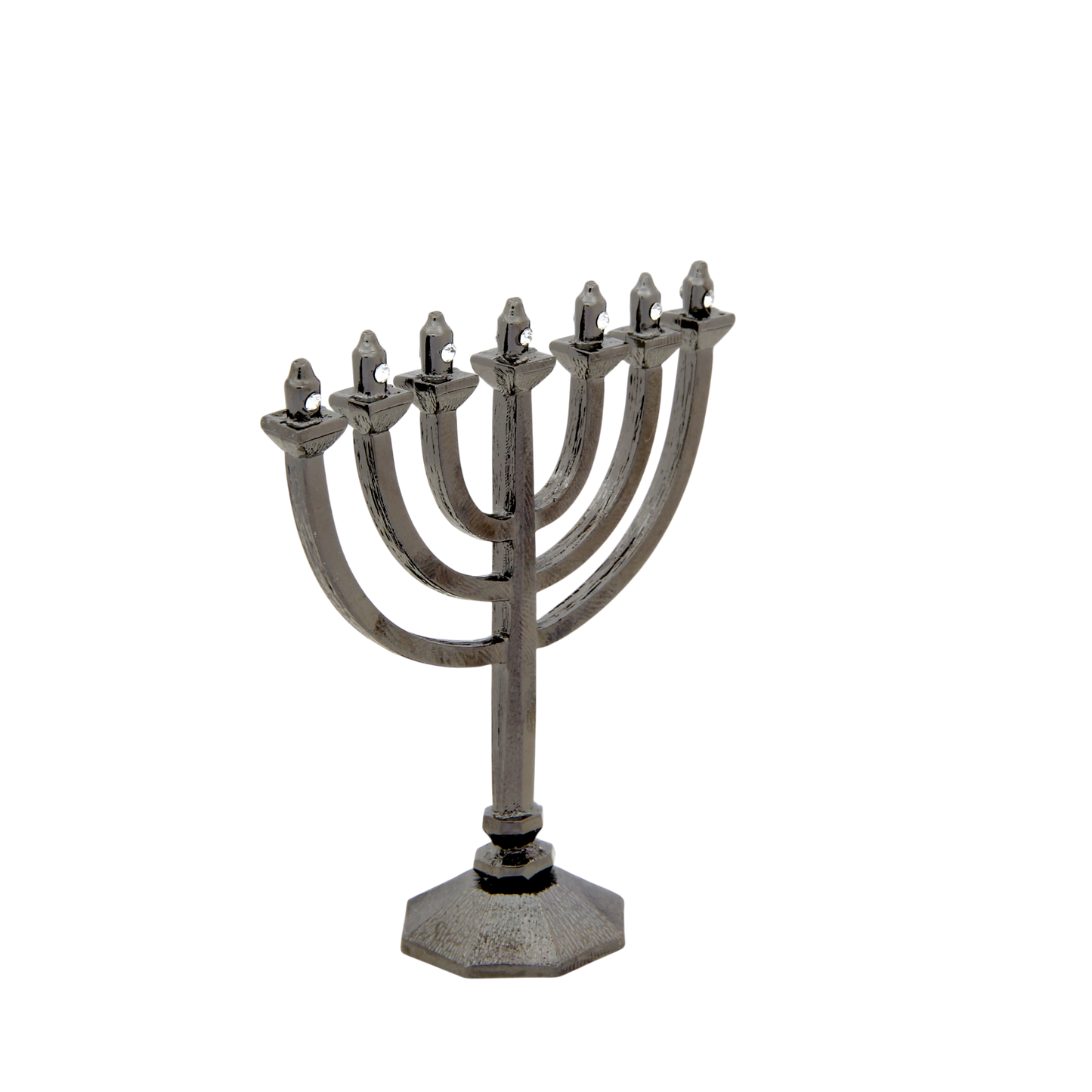 Crystal Mini-Menorah - Anthracite - Crystal