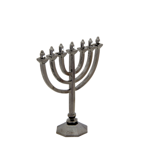 Crystal Mini-Menorah - Anthracite - Crystal