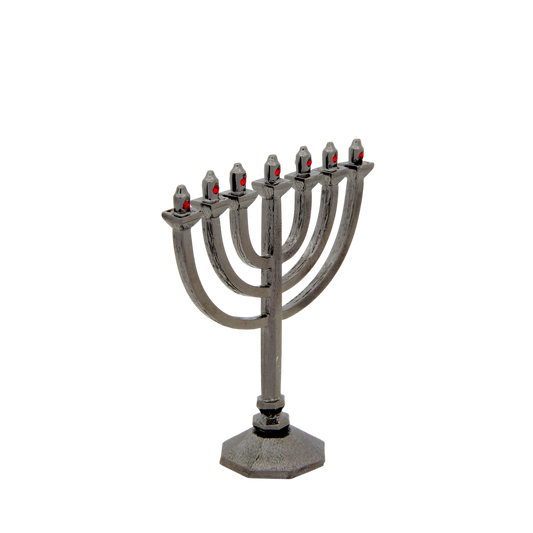 Crystal Mini-Menorah - Anthracite - Light Siam
